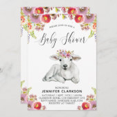 Flora Lamb Baby shower Kaart (Voorkant / Achterkant)
