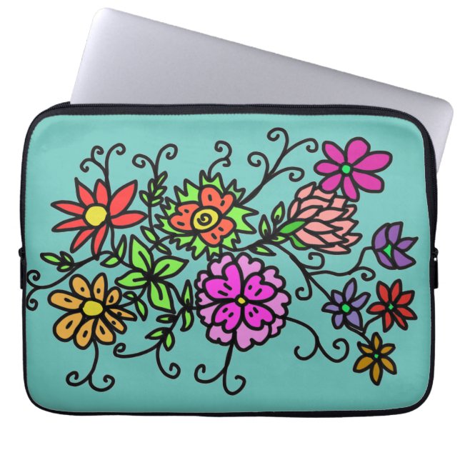 flora laptop sleeve (Voorkant)