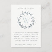 Flora Laurel Wreath Monogram Boeken voor Baby show Informatiekaartje (Voorkant)