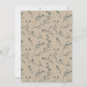 Flora Laurel Wreath Monogram Couples Shower Invite Bedankkaart (Achterkant)