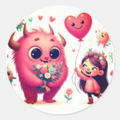 Flora & Lilly Ronde Sticker (Voorkant)