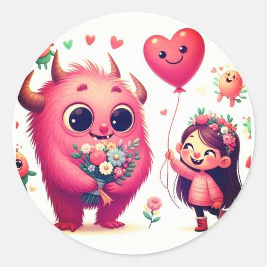 Flora & Lilly Ronde Sticker (Voorkant)