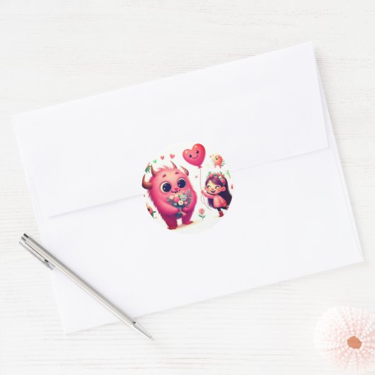 Flora & Lilly Ronde Sticker (Envelop)