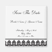 Flora magneet-zwart/wit magneet (Voorkant)