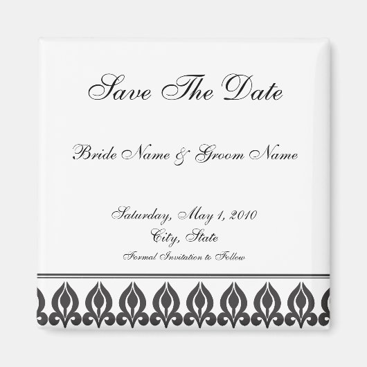 Flora magneet-zwart/wit magneet (Voorkant)