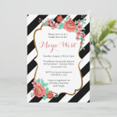 flora met Glitter-uitnodigingen Kaart (Staand voorkant)