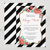 flora met Glitter-uitnodigingen Kaart (Voorkant / Achterkant)