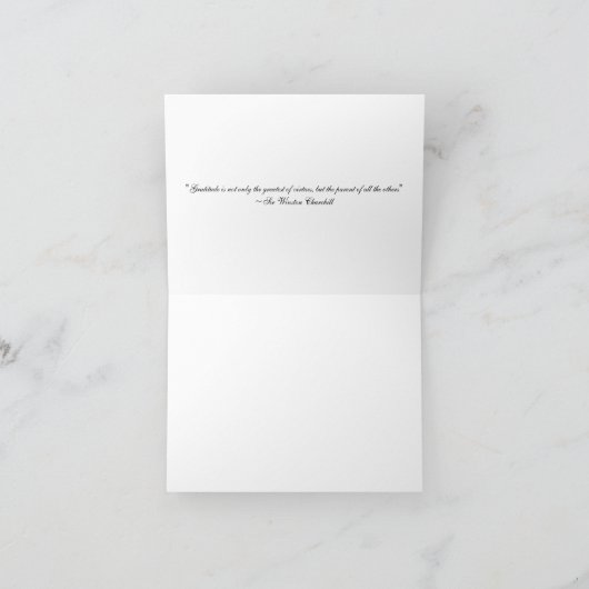 Flora Notecard-Black/White Bedankkaart (Binnen)