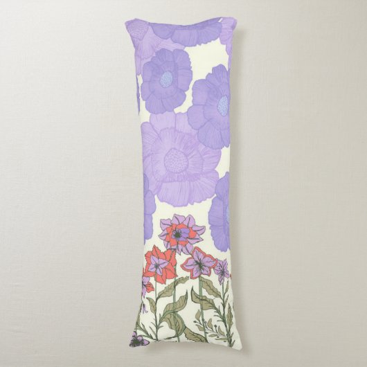 Flora Obscura – Seamless Floral Print Throw Pillow Lichaamskussen (Voorkant Verticaal)