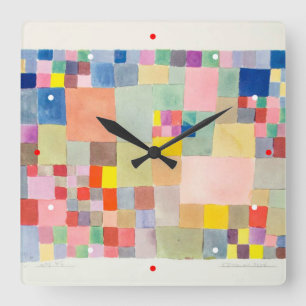Flora op zand, Paul Klee Vierkante Klok