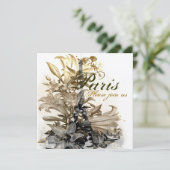 Flora Paris Eiffel Tower Custom Invite ll Kaart (Staand voorkant)