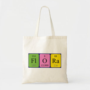 Flora periodieke lijstnaam canvas tas
