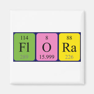 Flora periodieke table name magnet