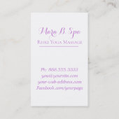 *~* Flora Pink Fuchia Lavender Violet Roos Visitekaartje (Achterkant)