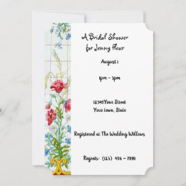 Flora Poppies, Poppy Bridal Shower Invitation Kaart