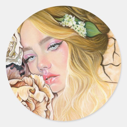 Flora portret bloem meisje stickers (Voorkant)
