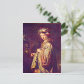 Flora (portret van Saskia als Flora) van Rembrandt Briefkaart (Staand voorkant)