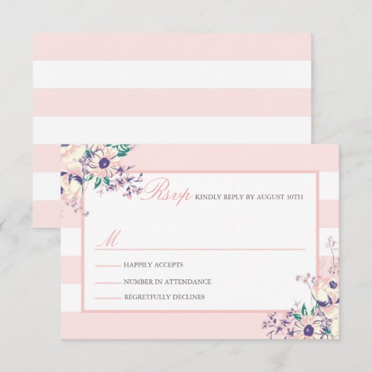  Flora RSVP-kaarten RSVP Kaartje (Voorkant / Achterkant)