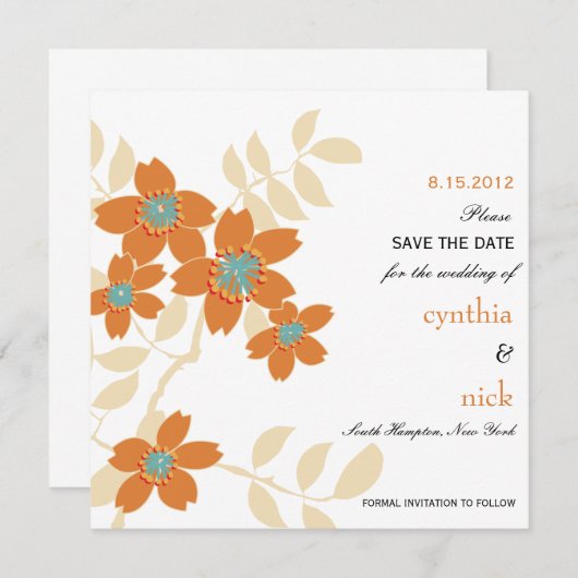 Flora - save the date Kaarten (Voorkant / Achterkant)