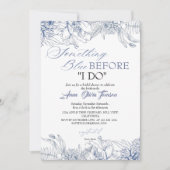 Flora Something Blue Before I DO Bridal Shower Kaart (Voorkant)