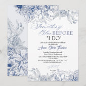 Flora Something Blue Before I DO Bridal Shower Kaart (Voorkant / Achterkant)