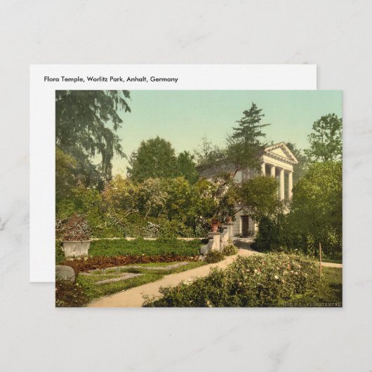 Flora Temple, Worlitz Park, Anhalt, Duitsland Briefkaart (Voorkant / Achterkant)