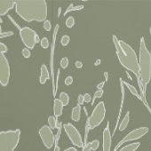 Flora textured wallpaper in olive green behang (Zoom)