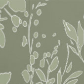 Flora textured wallpaper in olive green behang (Zoom)