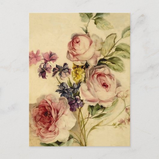 flora uit de 18e eeuw briefkaart (Voorkant)