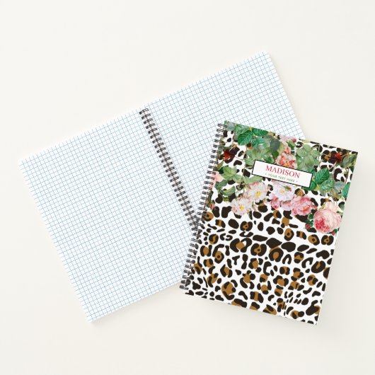  flora van leopard Animal Print Pattern Notitieboek (Binnen)