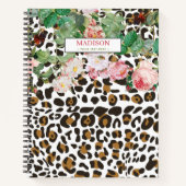  flora van leopard Animal Print Pattern Notitieboek (Voorkant)