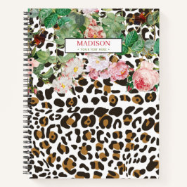  flora van leopard Animal Print Pattern Notitieboek