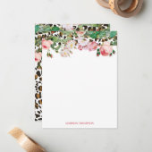  flora van leopard Animal Print Pattern Notitiekaartje (Voorkant / Achterkant in situ)