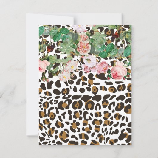  flora van leopard Animal Print Pattern Notitiekaartje (Achterkant)