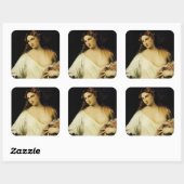Flora, van Titiaan Vierkante Sticker (Vel)