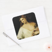 Flora, van Titiaan Vierkante Sticker (Envelop)