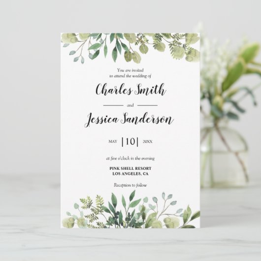 Flora Verde Invitación (Staand voorkant)