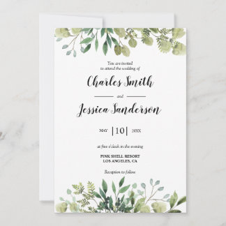 Flora Verde Invitación