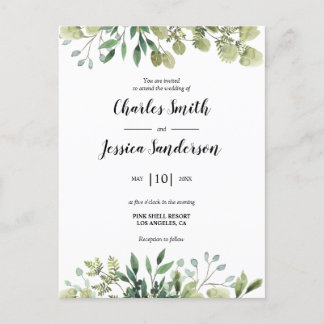 Flora Verde Invitación Briefkaart