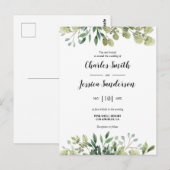 Flora Verde Invitación Briefkaart (Voorkant / Achterkant)