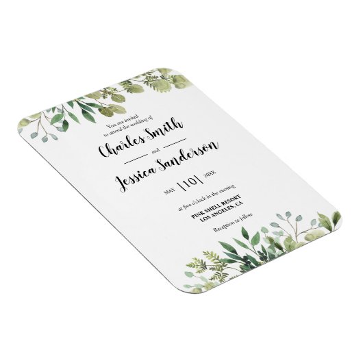 Flora Verde Invitación Magneet (Rechterzijde)