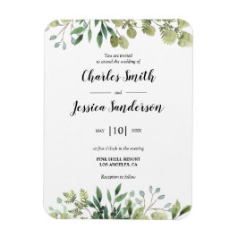 Flora Verde Invitación Magneet