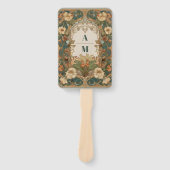 Flora Vintage Art Nouveau Bruiloft  Handwaaier (Voorkant)