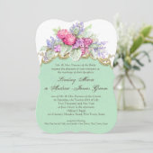 Flora Waterverf boeket bruiloft Kaart (Staand voorkant)