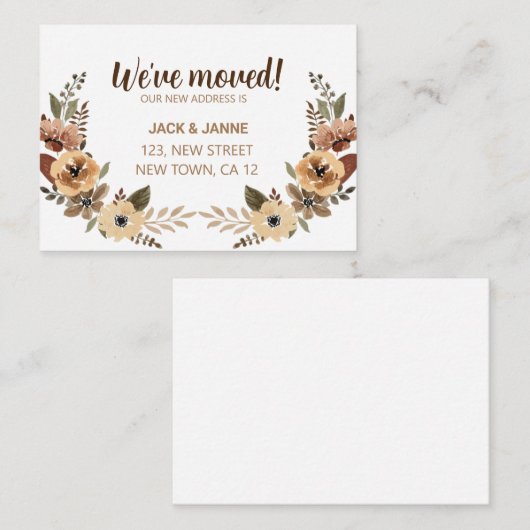 Flora We hebben nieuwe adres aankondiging Kaart ve (Voorkant / Achterkant)