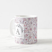 Floraal Arabesk Monogram Klassieke Mok (Voorkant links)