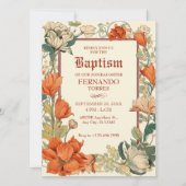 Floraal artistiek doopsel kaart (Voorkant)