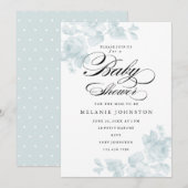 floraal | Baby shower voor blauwe jongen Kaart (Voorkant / Achterkant)