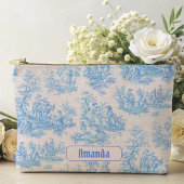 floraal blauw turquoise toile jouy monogram etui