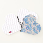 floraal blauw turquoise toile jouy monogram notitieboek (Binnen)